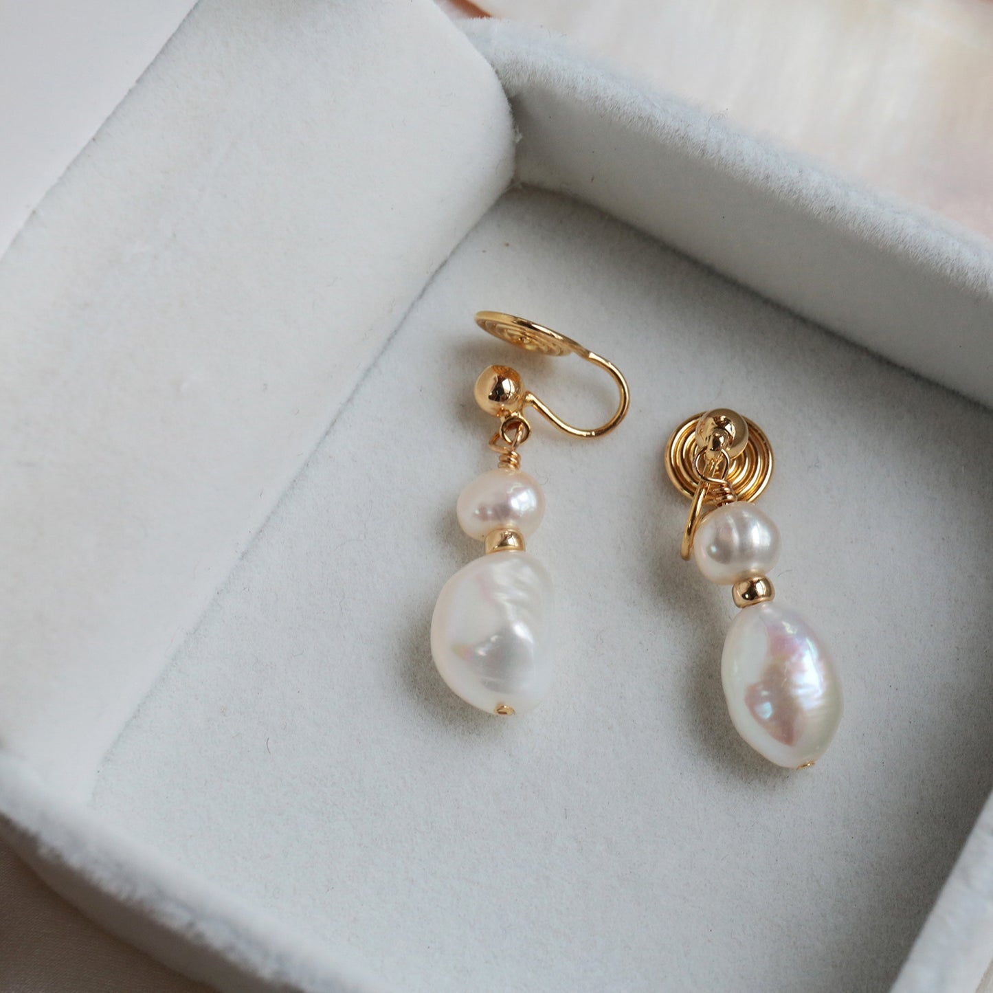 Fortune's Favor Freshwater Pearl and Sterling Silver Clip-on Earrings