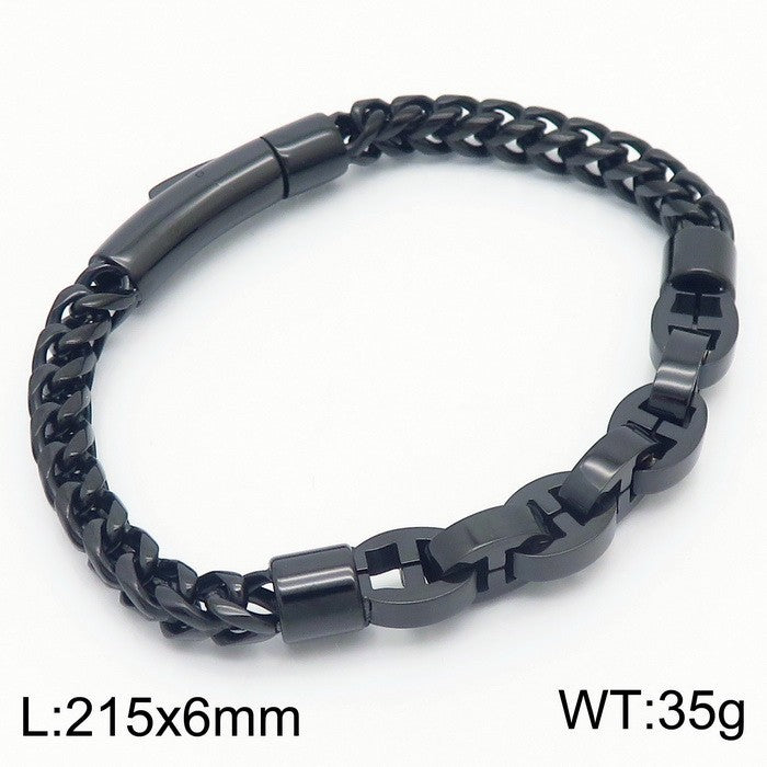 High-End Splicing Chain Bracelet for Men - Versatile Vacuum Electroplated Design