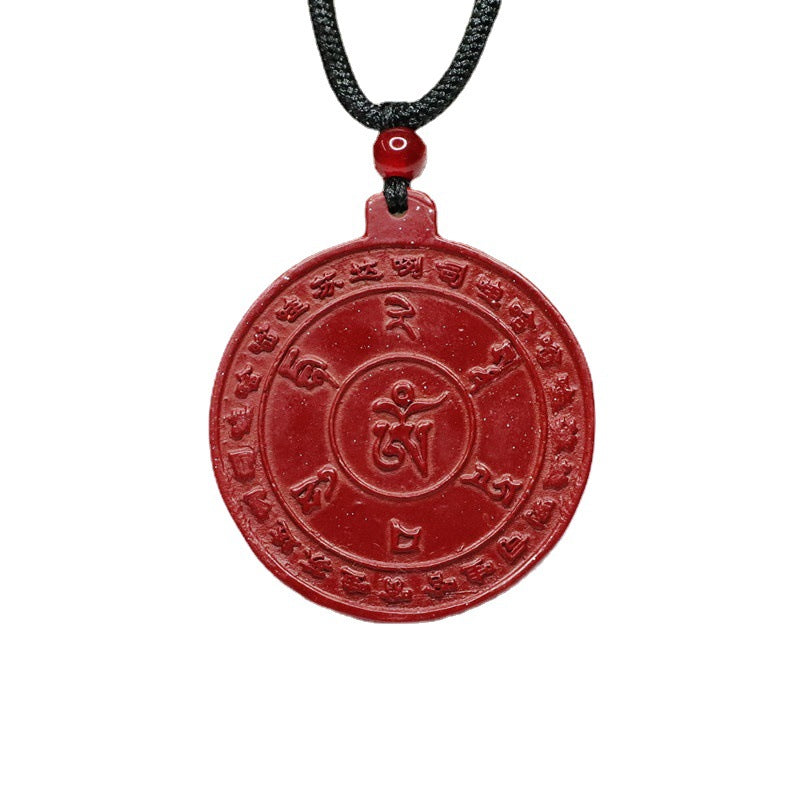 Charm and Elegance: Fortune's Favor Cinnabar Stone Pendant