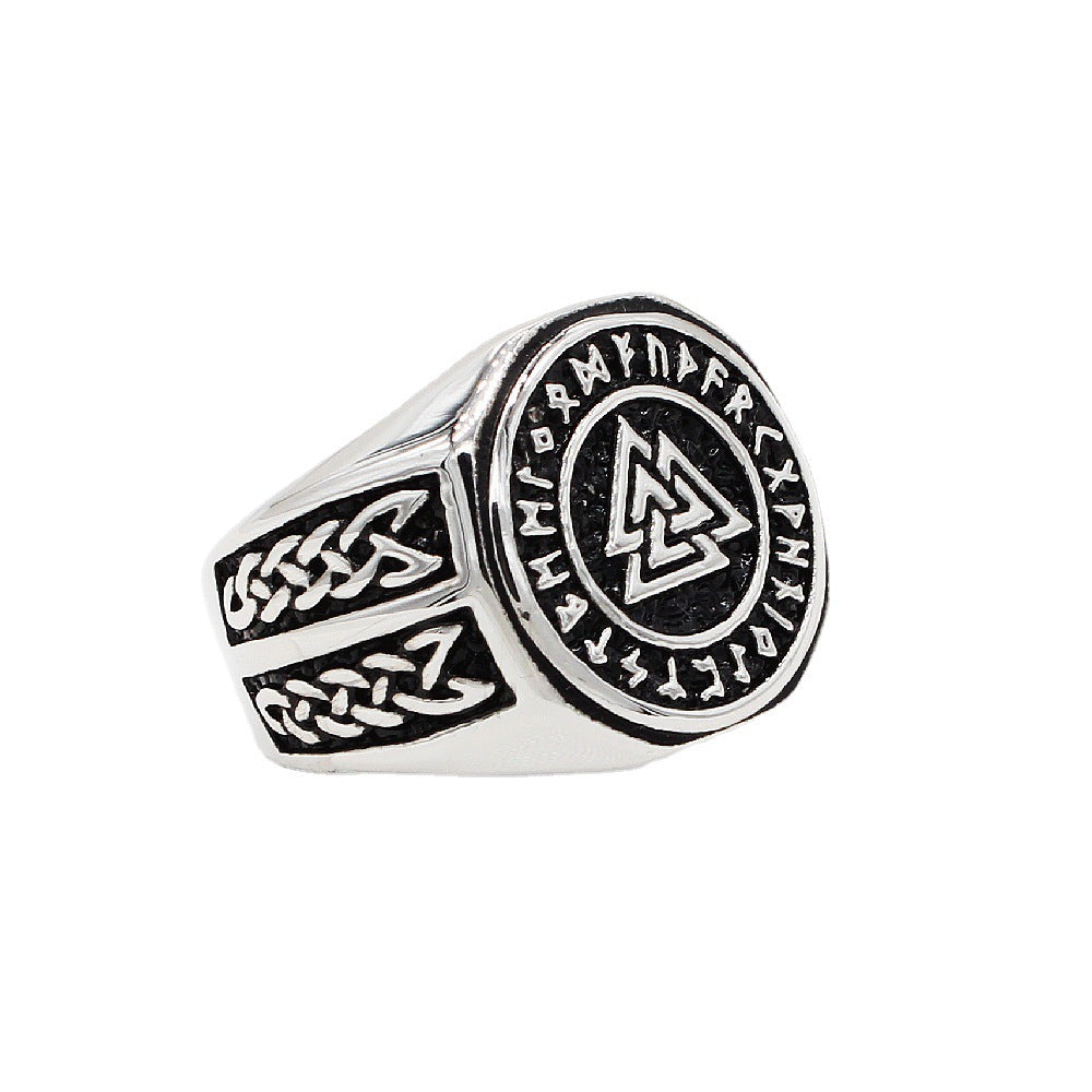 Men's Retro Triangle Titanium Steel Ring