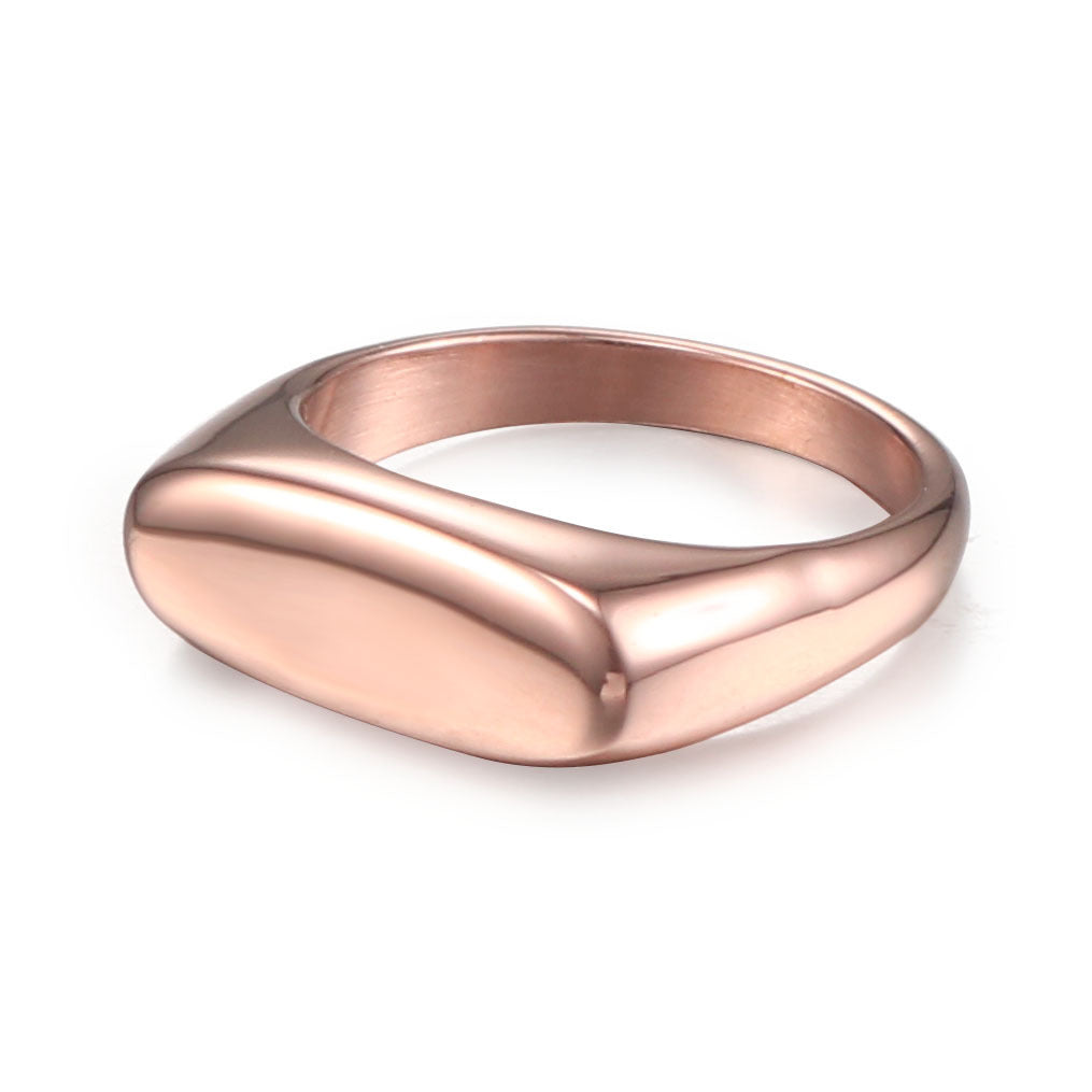 Chic Titanium Steel Ring for Women - Sleek European and American Fashion Design