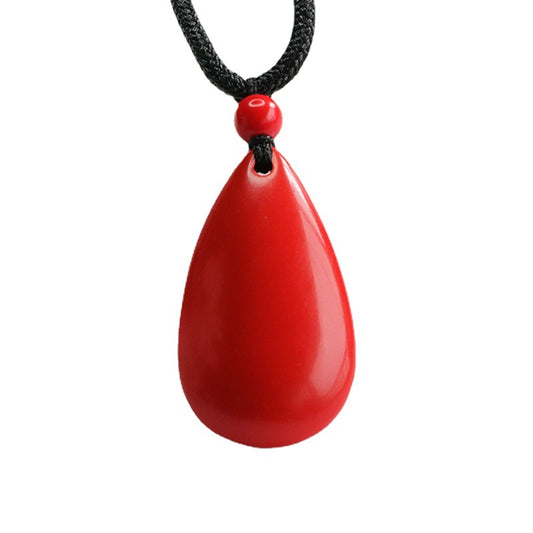 Cinnabar Water Drop Pendant Red Sand Pendant