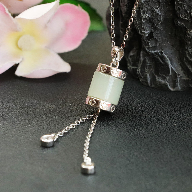 Fortune's Favor Sterling Silver Jade Necklace