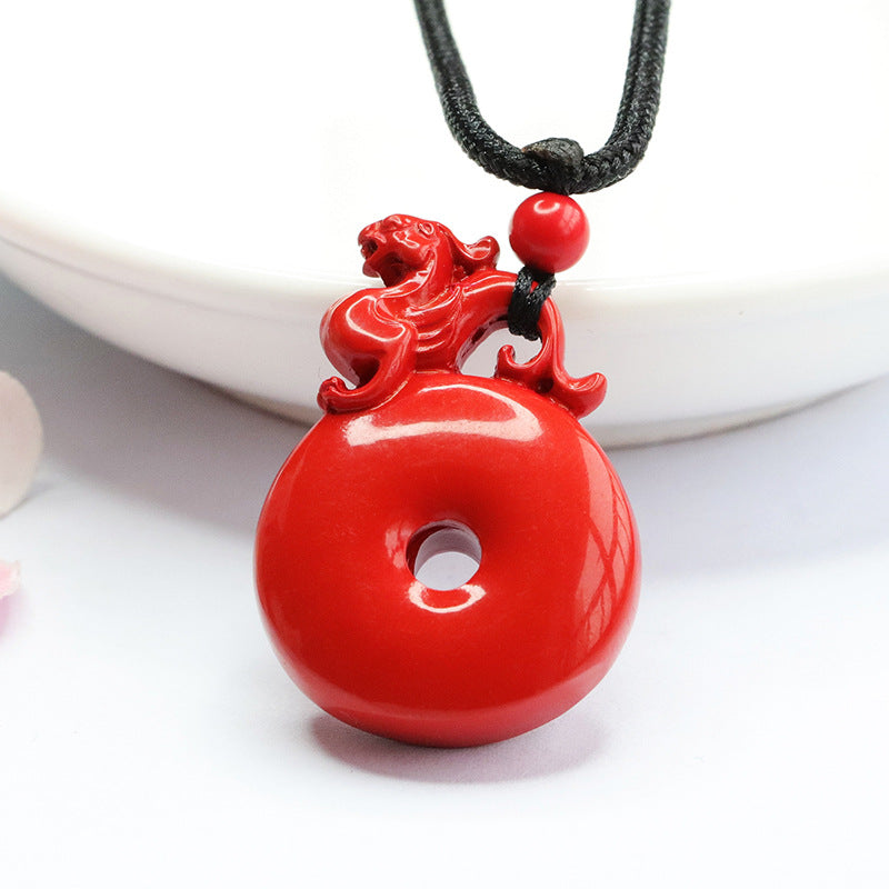 Red Sand Vermilion Sand Pendant Pixiu Ping An Buckle Pendant Jewelry