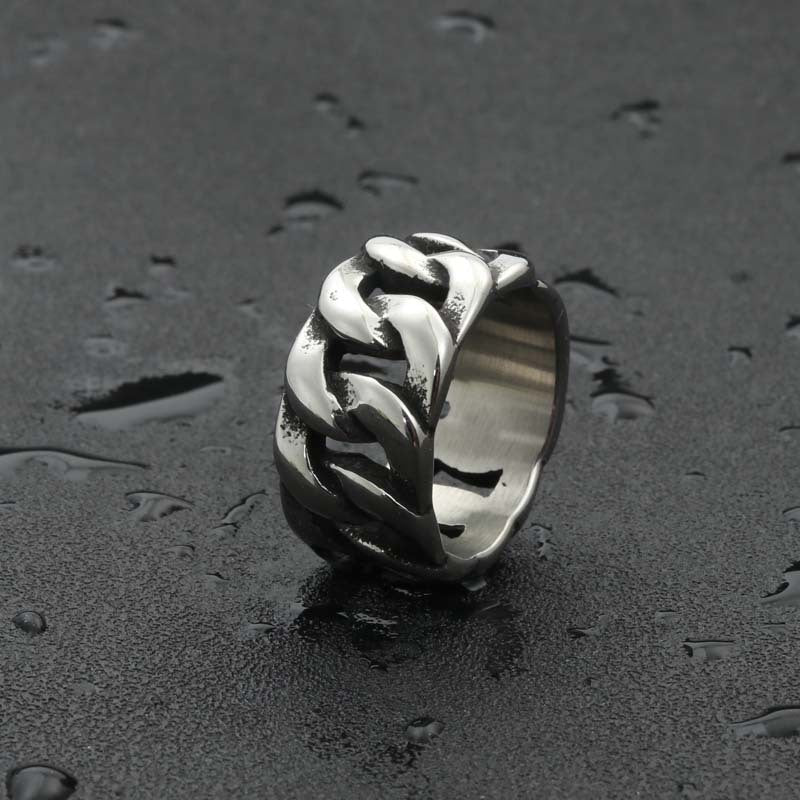 Titanium Steel Car Chain Ring for Men - Retro Punk Stylish Accessory