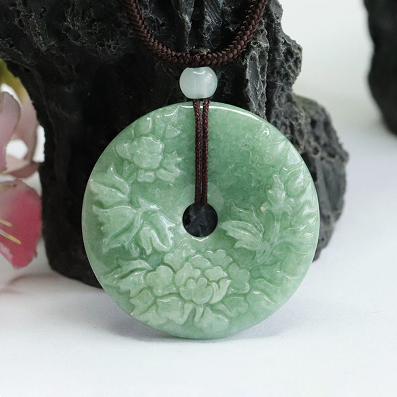 Exquisite Sterling Silver Jade Flower Pendant – Fortune's Favor Collection