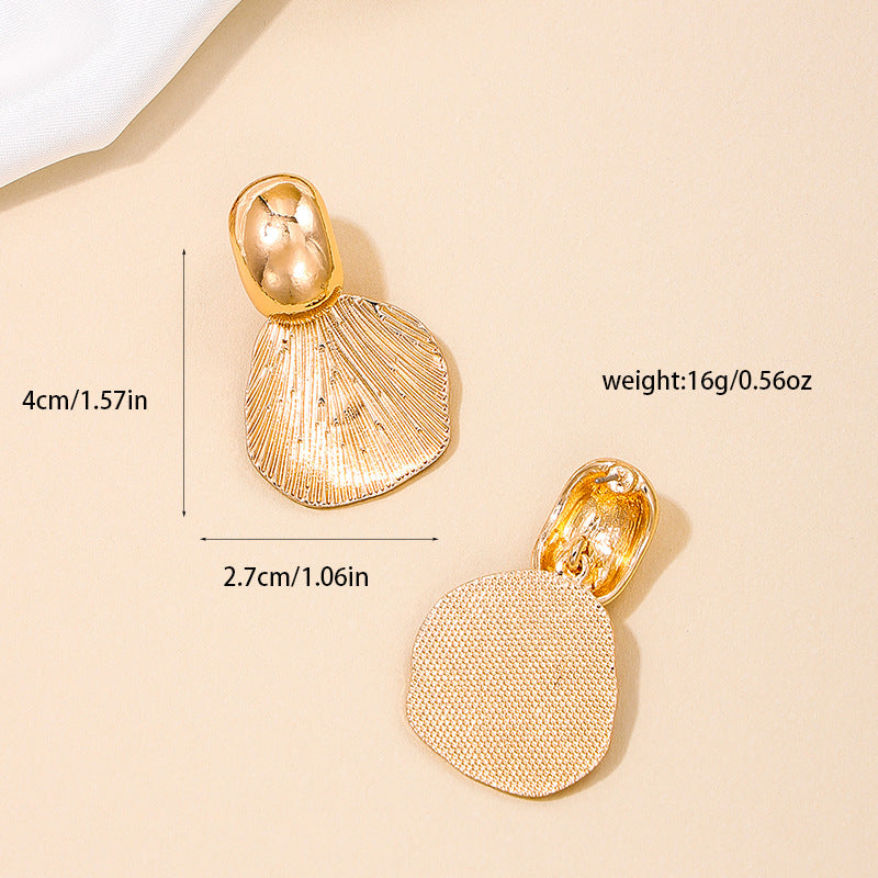 Exaggerated Fan-Shaped Cold Wind Earrings with a Retro Twist