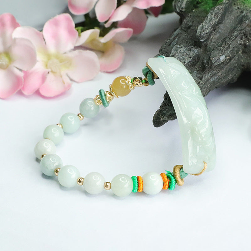 Fortune's Favor Sterling Silver Jade Bracelet by Planderful Collection