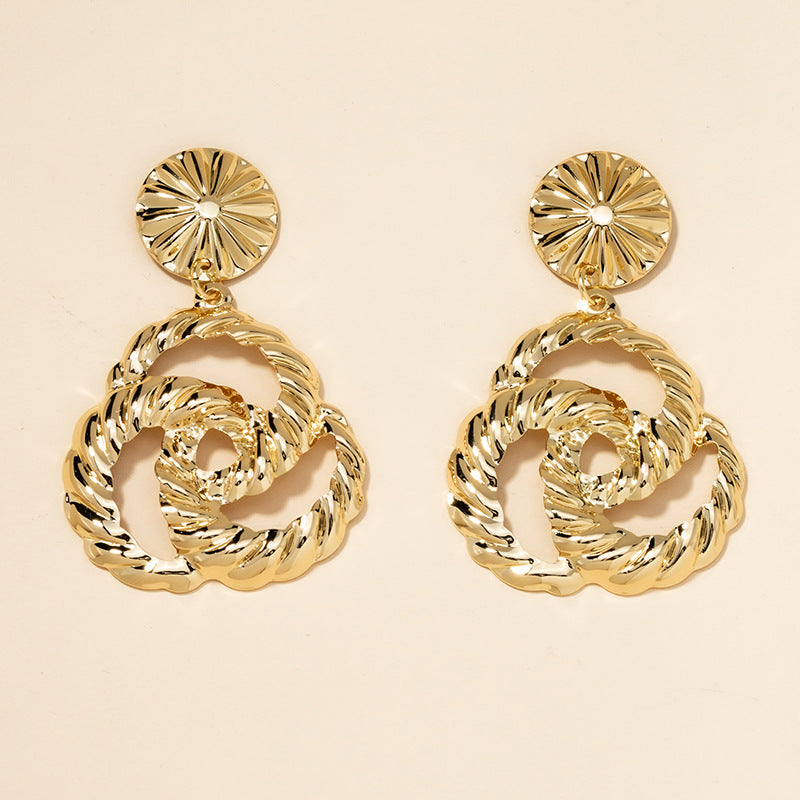 Metallic Verve Earrings - European & American Influence