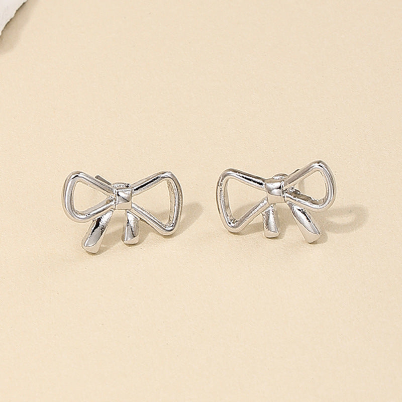 European Chic Hollow Bow Earrings for Women - Vienna Verve Collection