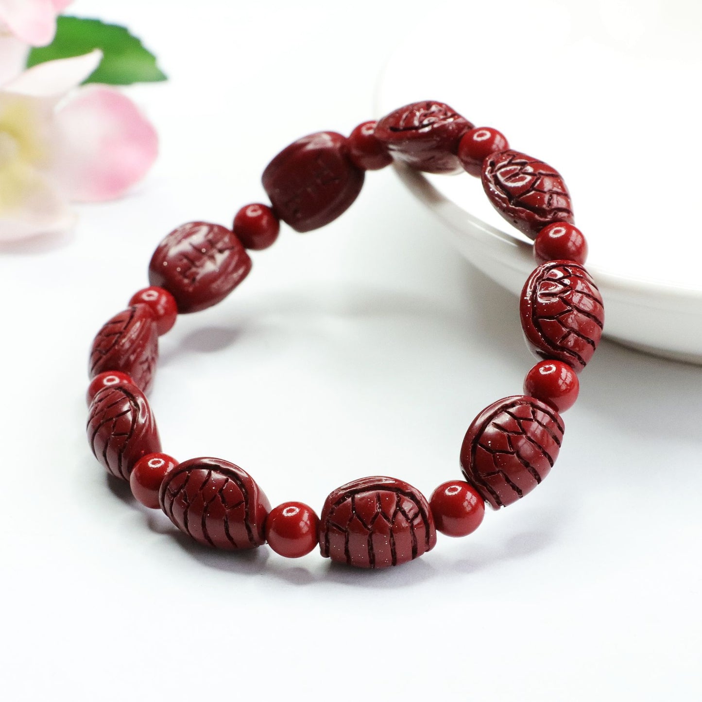 World's Richest Vermilion Sand Cinnabar Stone Sterling Silver Bracelet