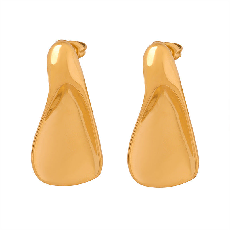 Golden Aura Water Drop Earrings - Fashionable Titanium Steel Luxury Jewelry