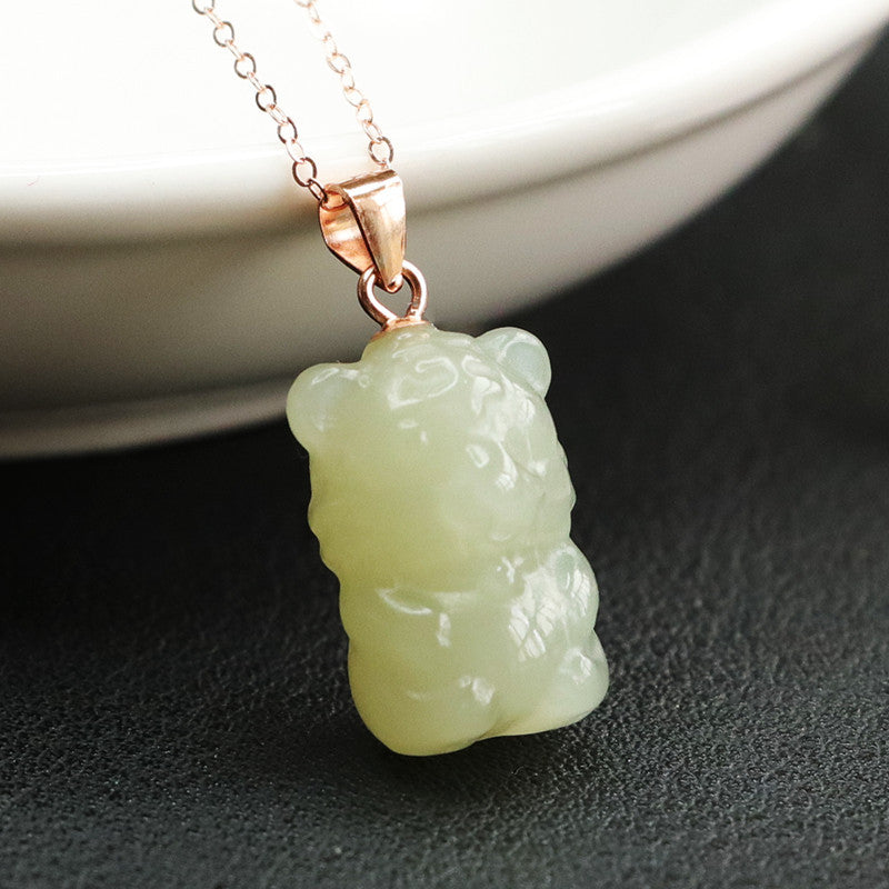 Hotan Jade Tiger Fortune Necklace