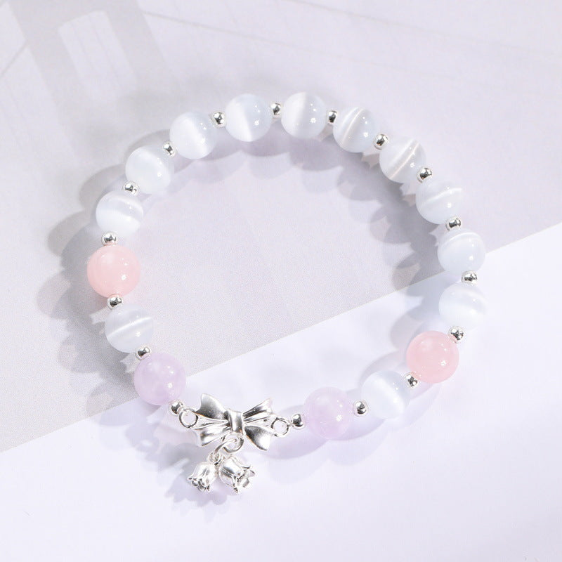 Fortune's Favor Lavender Opal and Crystal Bracelet