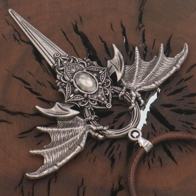 Dragon Blade Metal Necklace - Men's Halloween Jewelry