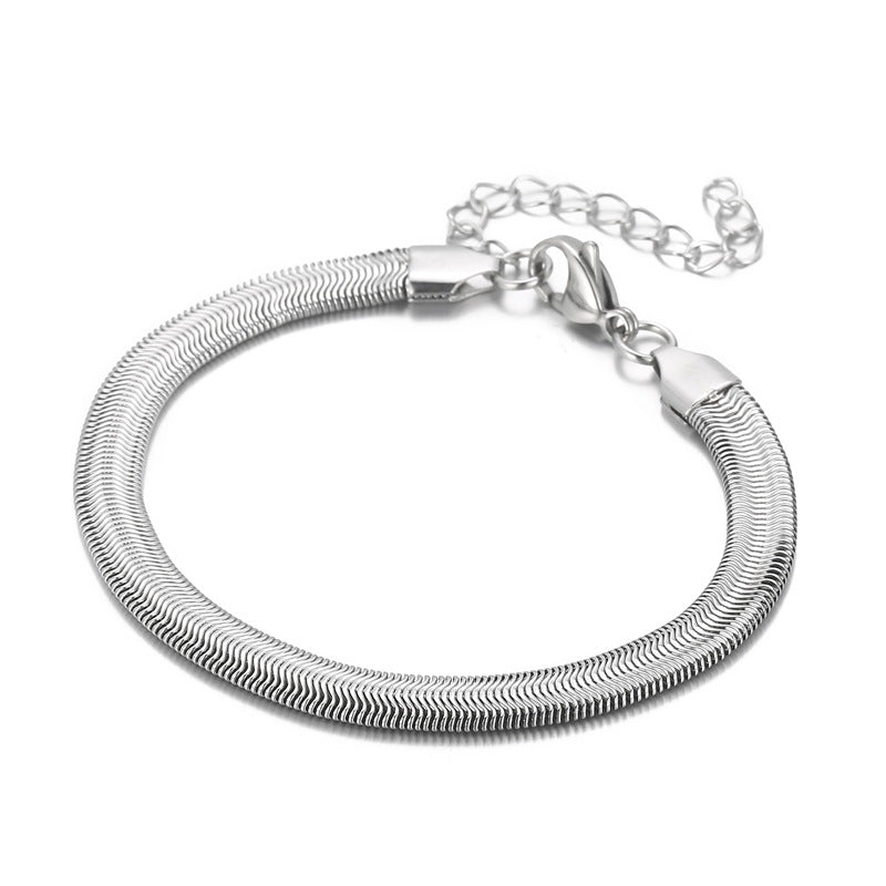 Trendy Snake Bone Chain Bracelet for Men and Women – European and American Street Style in Titanium Steel