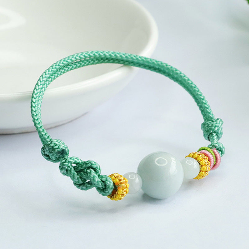 Jade Beaded Bracelet for Men and Women with Natural Sterling Silver