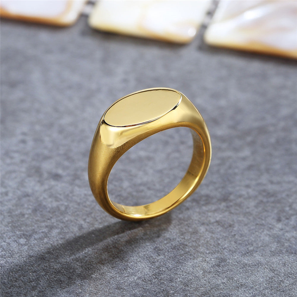 Everyday Genie Titanium Steel Unisex Ring in Smooth Korean Style