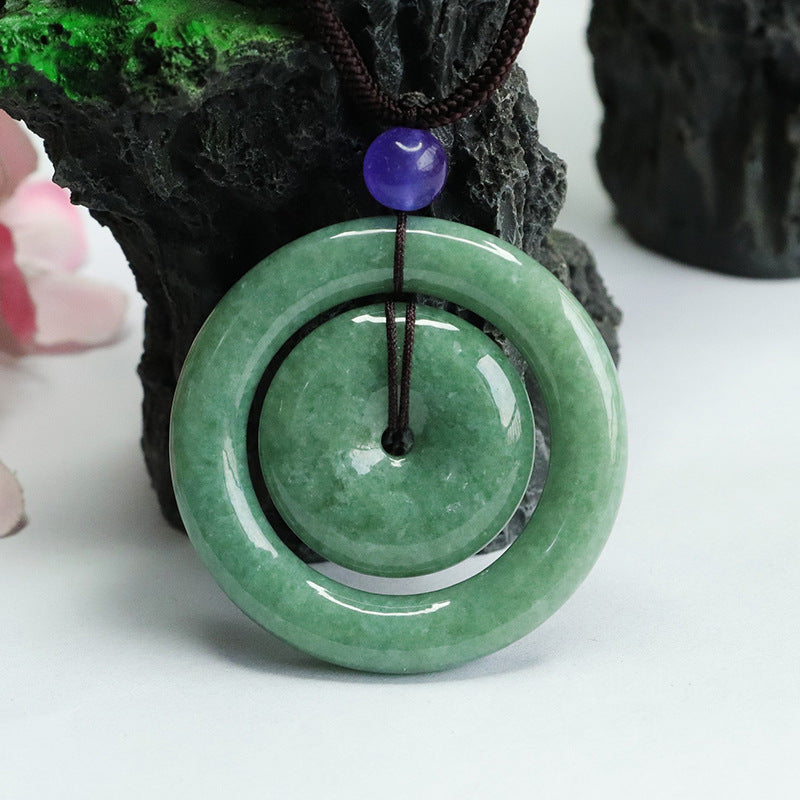 Jadeite Antique Buckle Pendant with Double Safety Clasp