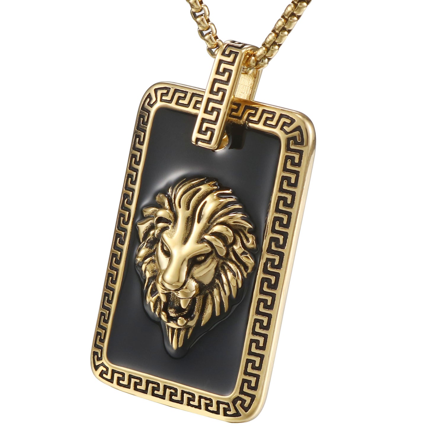 Titanium Steel Lion Head Pendant for Men - Retro European and American Fashion Jewelry