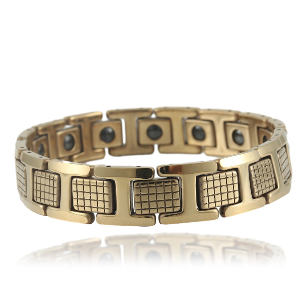 Unisex Punk Titanium Steel Bracelet - Customizable Tungsten Jewelry for Bold Style