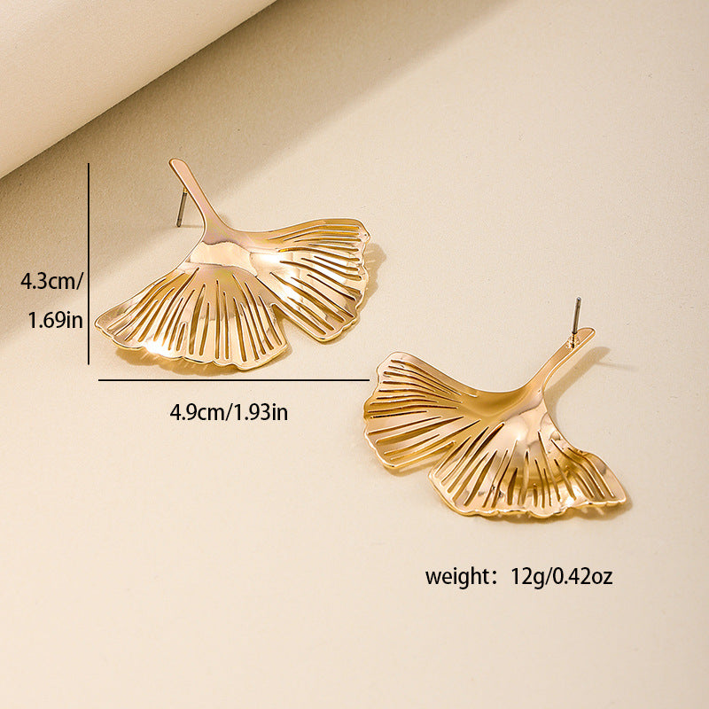 Exaggerated Ginkgo Leaf Earrings by Planderful - Vienna Verve Collection