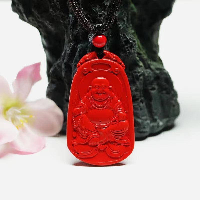 Cinnabar Buddhist Lord Pendant Jewelry: Symbol of Fortune and Protection