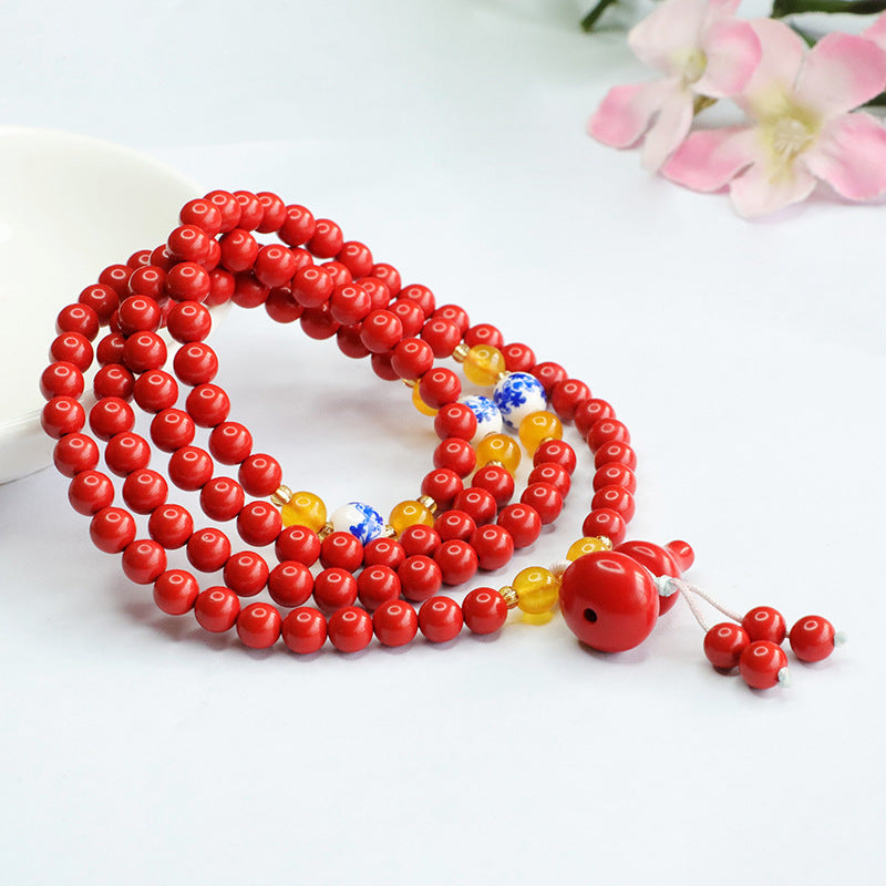 Red Sand Buddha Beads Bracelet