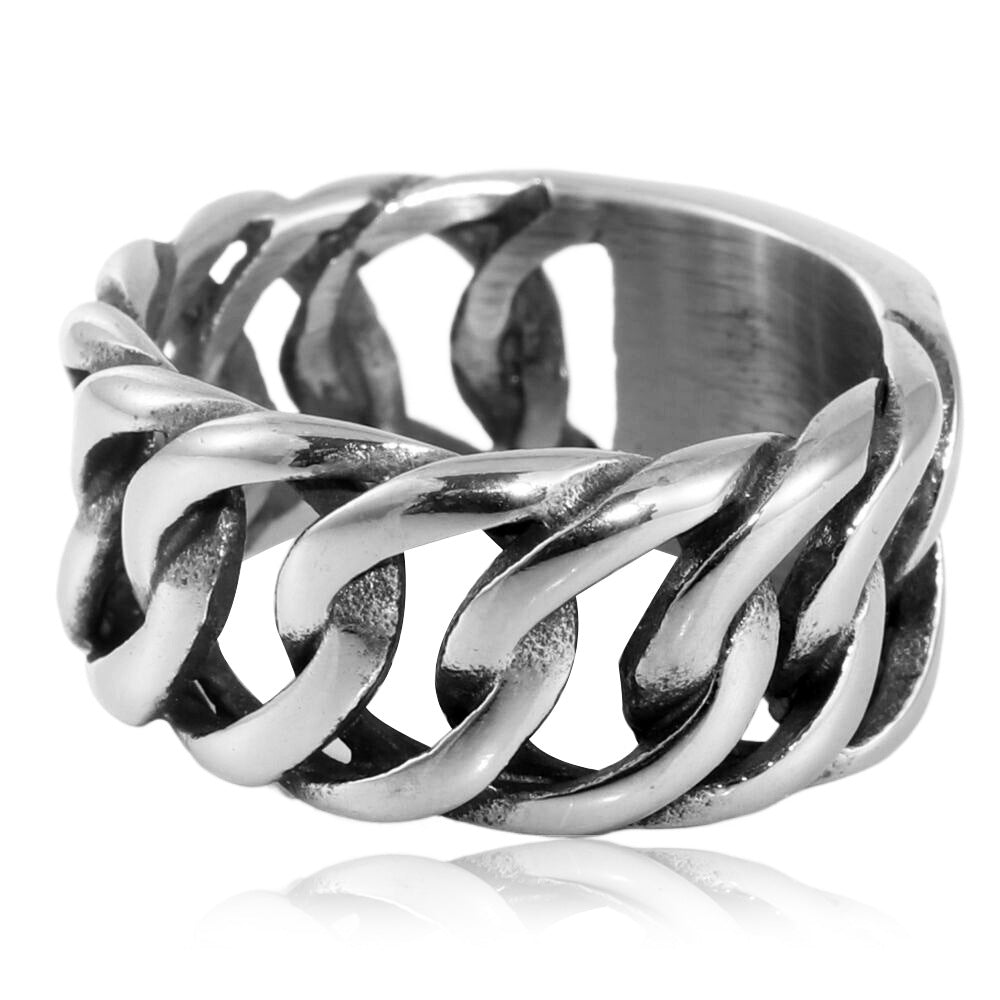 Retro Titanium Steel Locomotive Chain Ring for Men - Trendy Stainless Steel Accessories