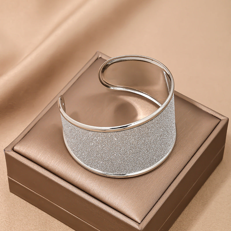 European Punk Metal Matte Texture Ring Bracelet - Vienna Verve Collection