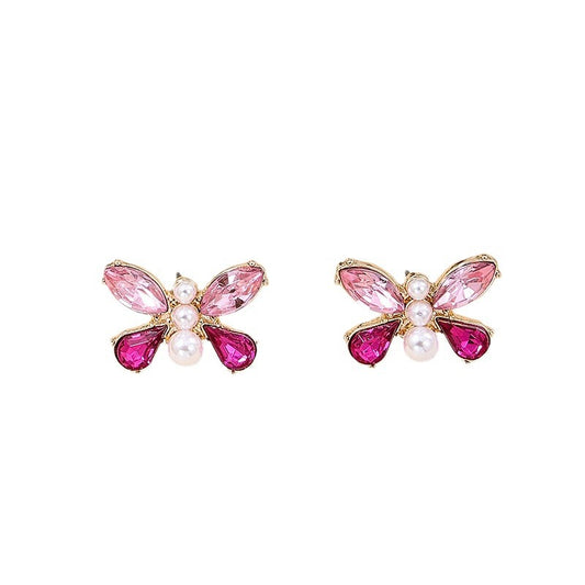 Butterfly Pearl Bow Earrings - Vienna Verve Collection