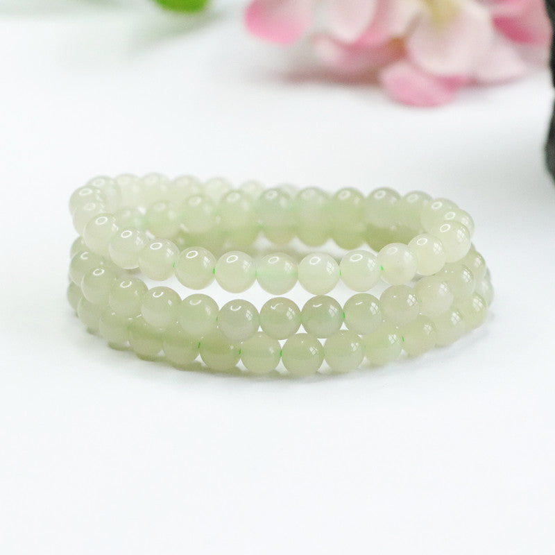 Natural Hetian, Ice Jade, Necklace Beads Jewelry