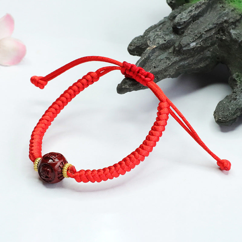 Cinnabar Stone Sterling Silver Bracelet