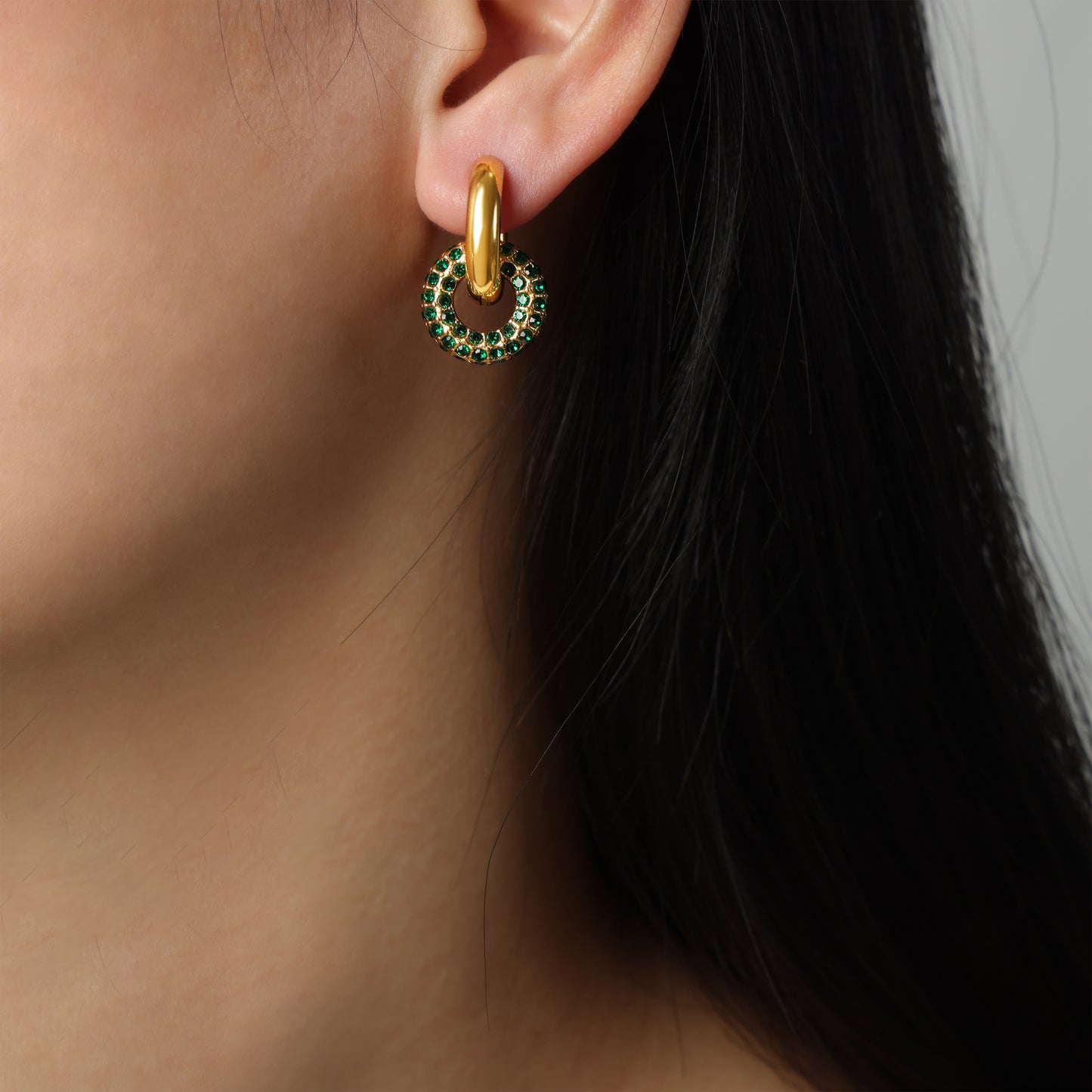 Luxurious Retro Gold-Plated Zircon Earrings for Stylish Women