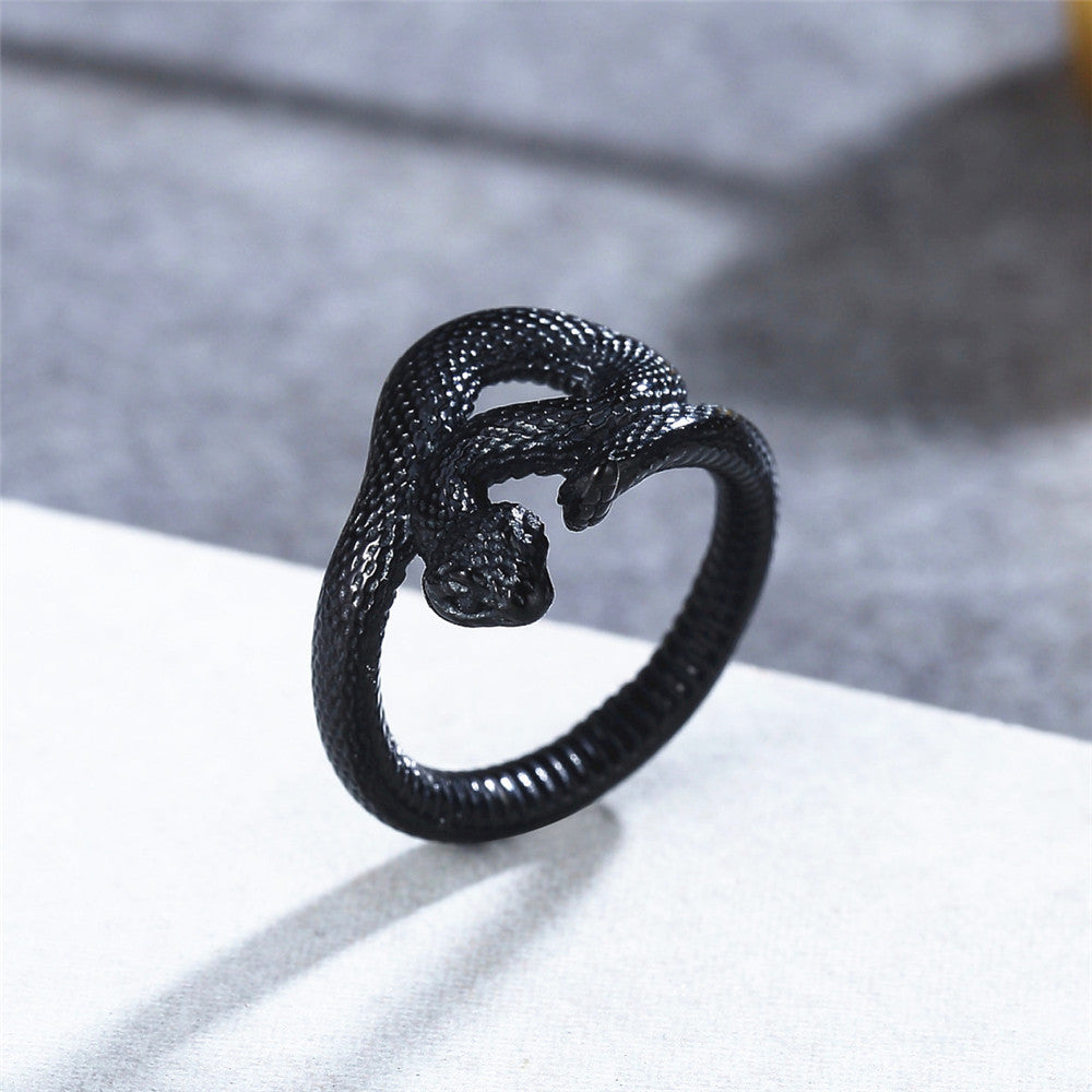 Winding Viper Snake Titanium Steel Ring for Men