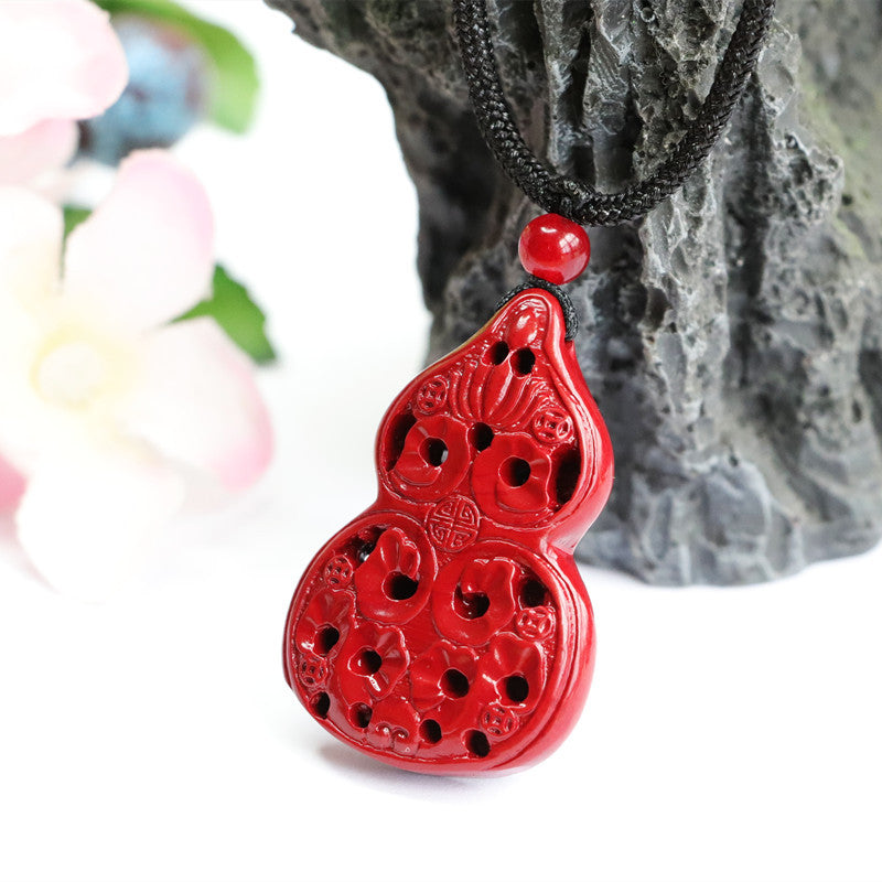 Cinnabar Pendant Hollow Gourd Pendant