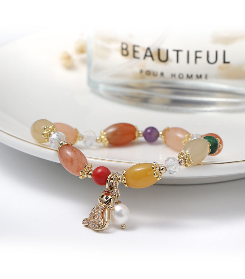 Korean Version Colorful Yellow Dragon Jade Bracelet