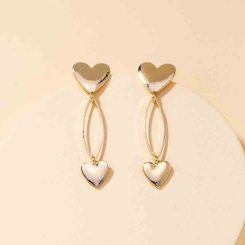 Vienna Verve Metal Heart Drop Earrings