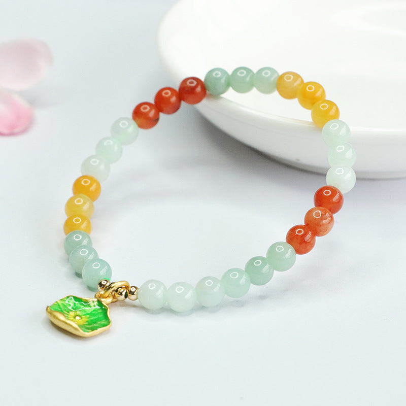 Colorful Sterling Silver Jade Bracelet by China-Chic Jewelry