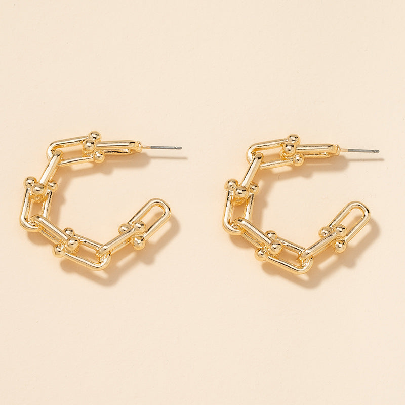 Metal C-Shaped Earrings - Vienna Verve Collection by Planderful