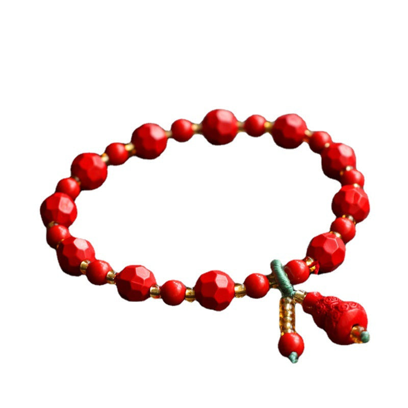 Fortune's Favor Sterling Silver Cinnabar Stone Bracelet