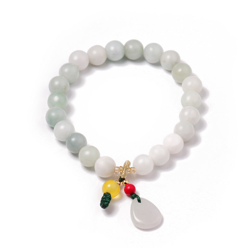 Elegant Jade Leaf Bracelet for Women - Sterling Silver with Wholesale Availability