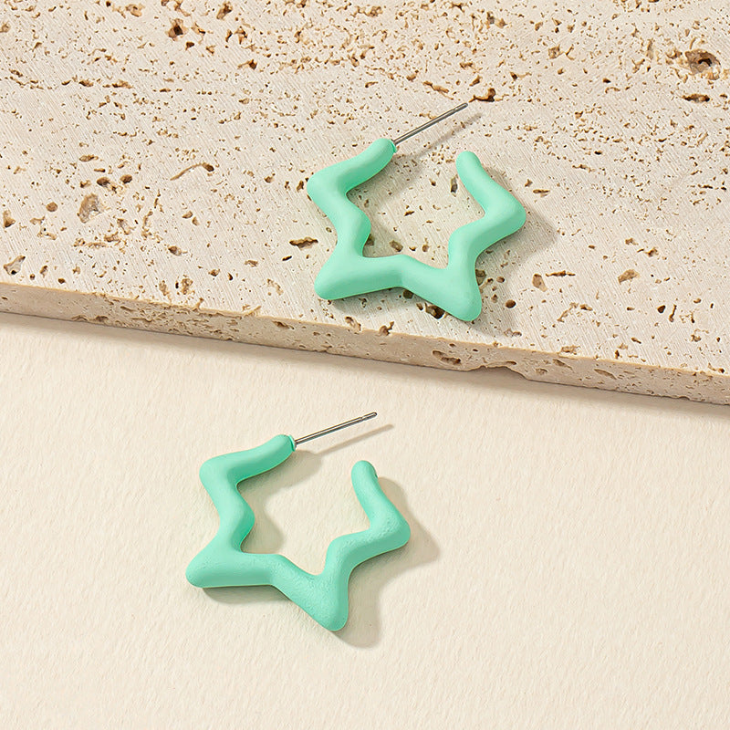 Vienna Verve Acrylic Star and Resin Earrings with Unique Hollow Out Design