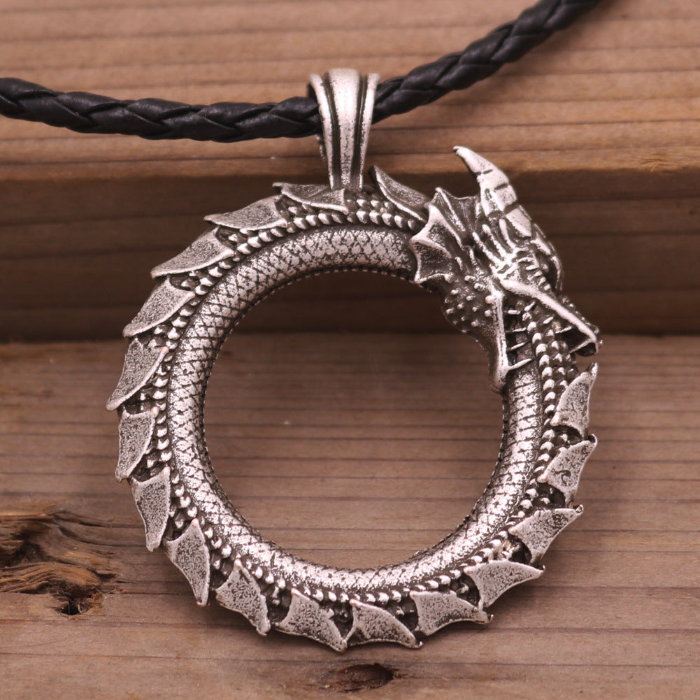 Viking Dragon Head Pendant and Ring Set - Norse Legacy Collection