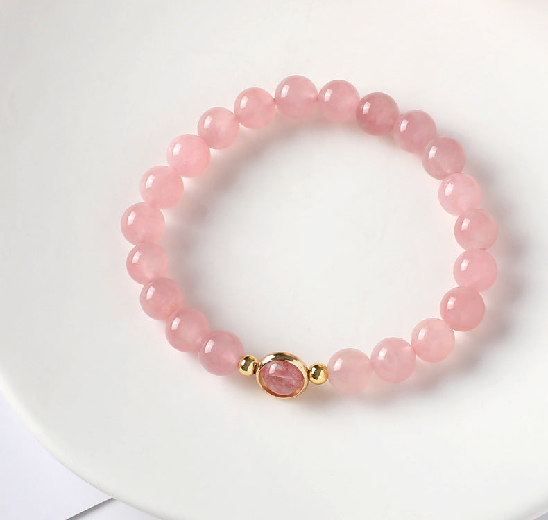 Peach Blossom Crystal Sterling Silver Bracelet - Fortune's Favor Collection