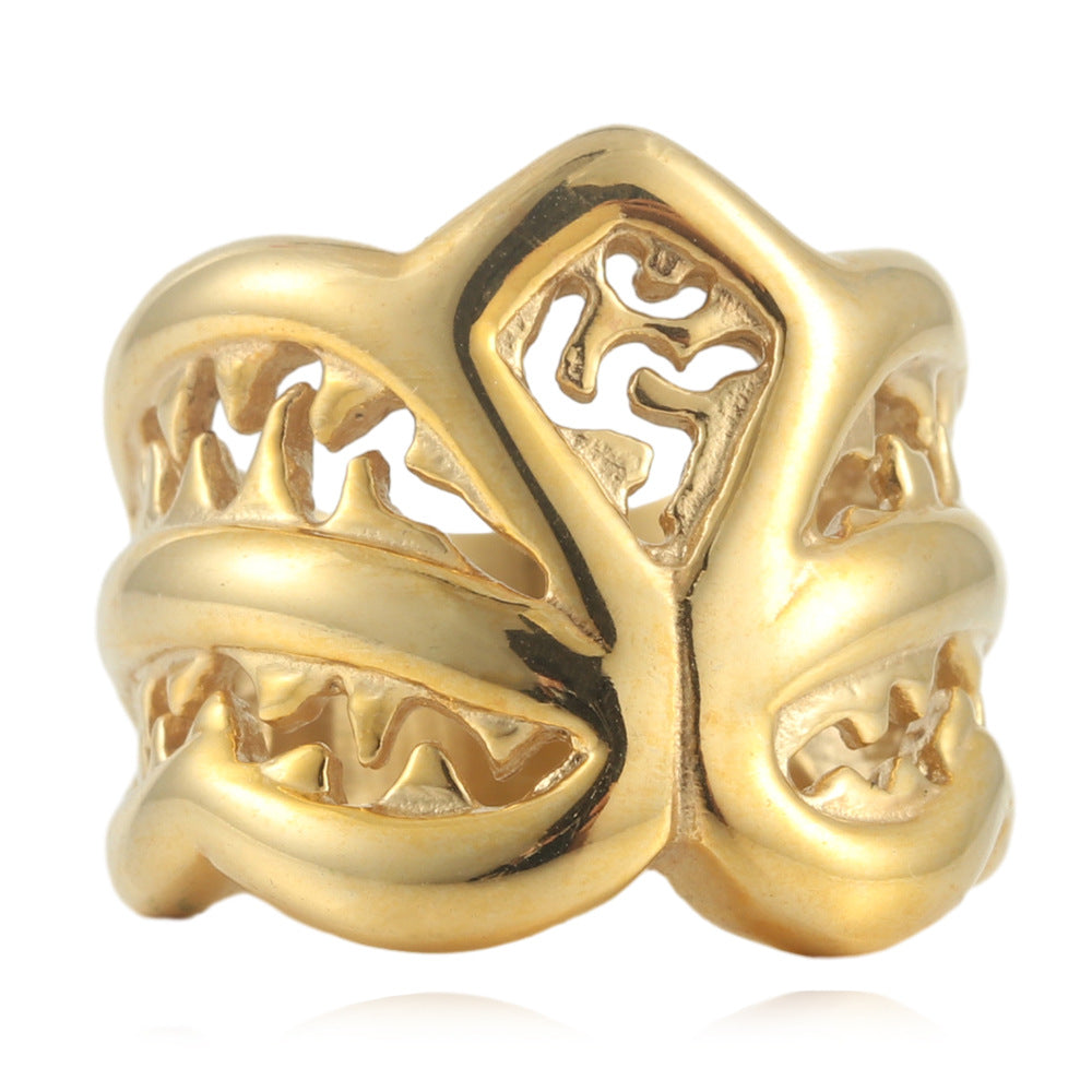 Versatile Titanium Steel Lion Dance Ring for Men and Women - Fashionable Animal Design