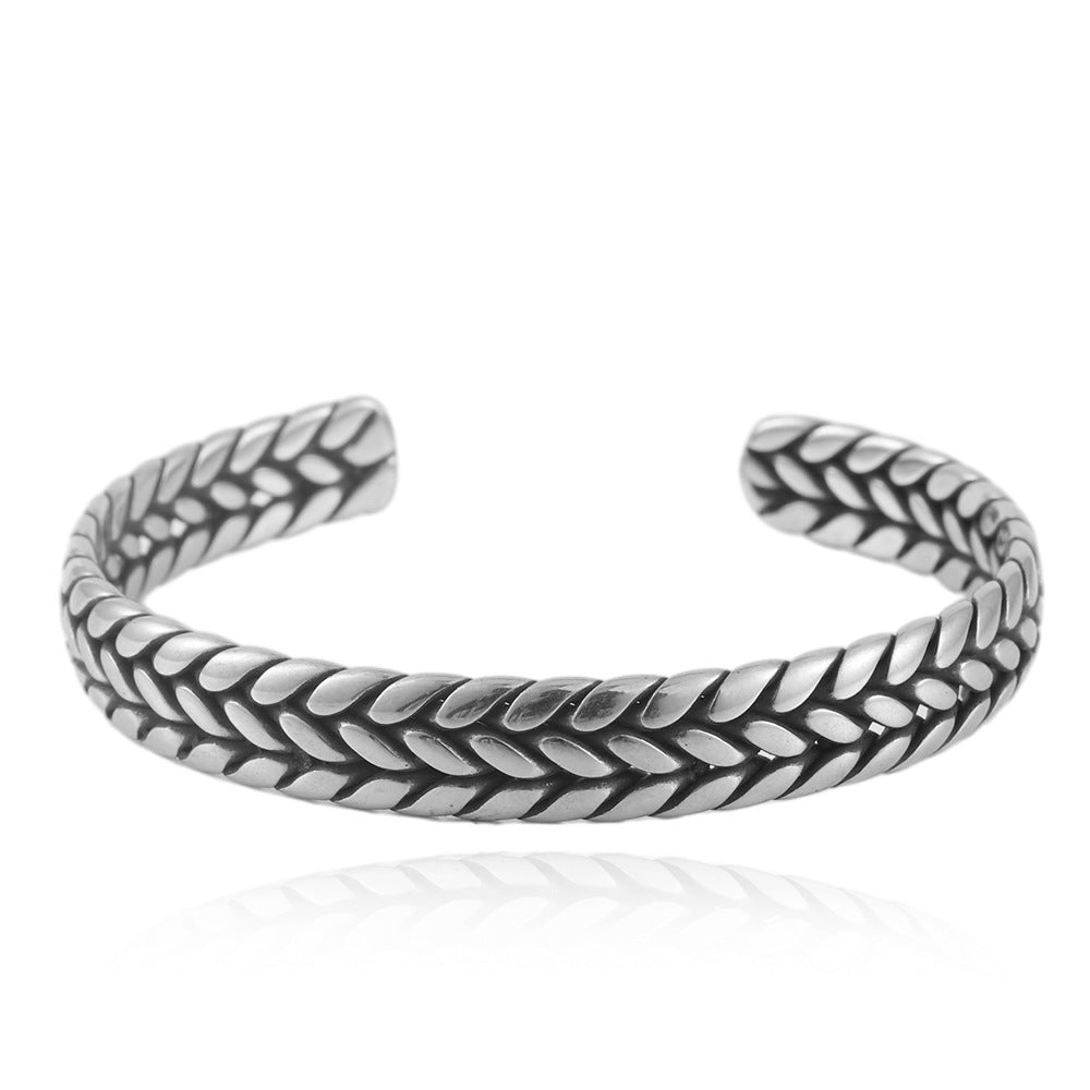 Men's Fashion Titanium Steel Twist Bracelet - Simple and Stylish Ponytail Accessory