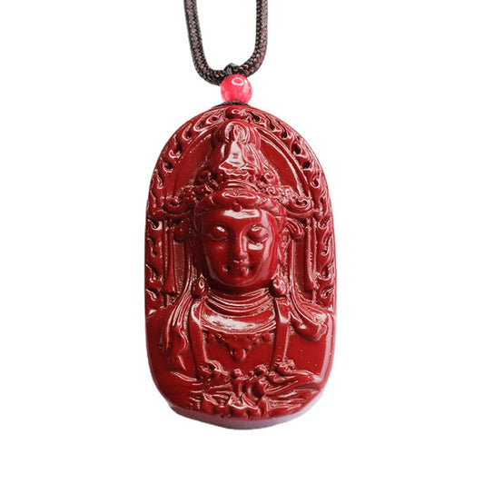 Ethnic Style Vermilion Sand Purple Gold Guanyin Pendant