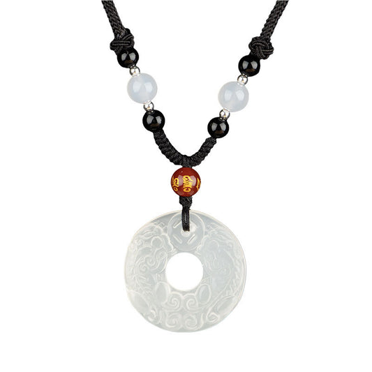 Agate Pixiu Pendant for Attracting Fortune and Peace - Unisex Retro Long Necklace Gift