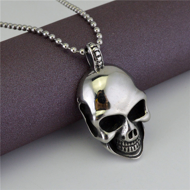 Titanium Steel Punk Skull Pendant for Men - Trendy Ghost Head Jewelry